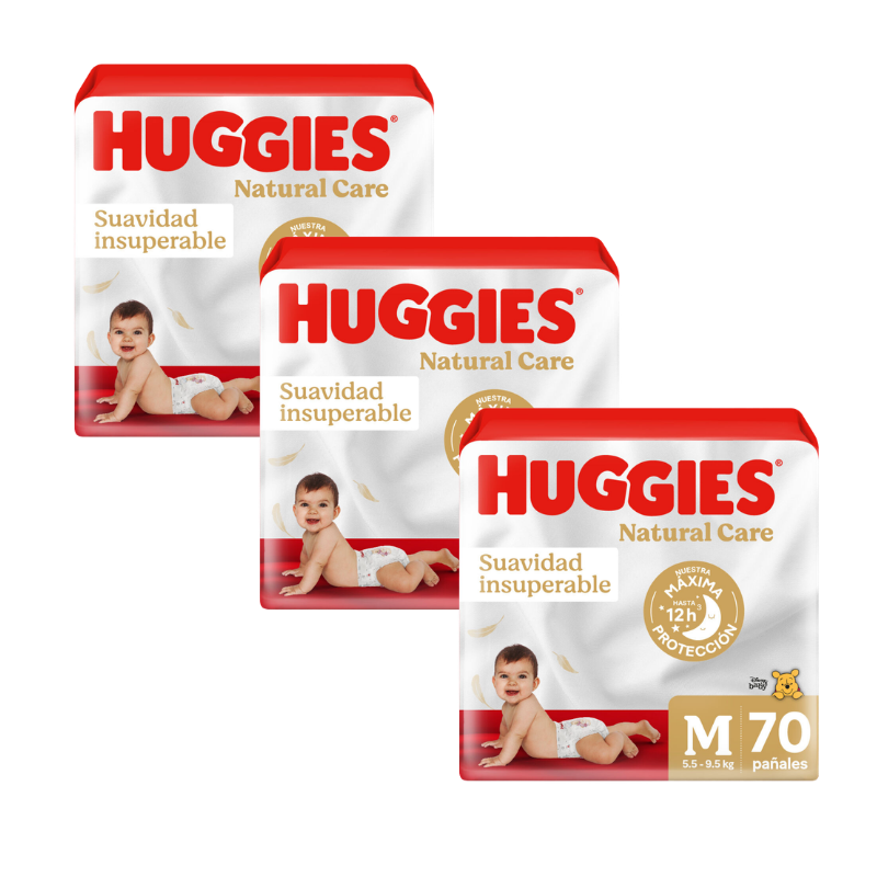 Pack Mensual Huggies Natural Care — 3 paquetes