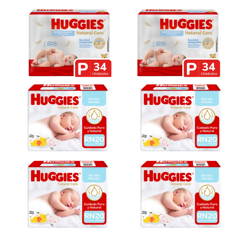 Pack Recién Nacido Huggies Natural Care (RN + P)